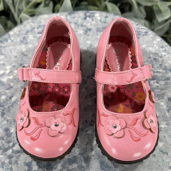 The Children’s Place Pink Floral Round Toe Mary Janes - Girls 7M 💖EUC💖 - Picture 3 of 10